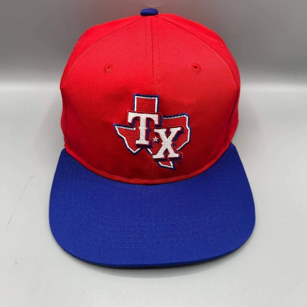 Texas Rangers MLB Hat Men Red Blue Embroidered Snap Back Cap